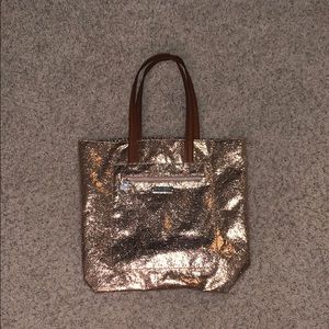 betsey johnson rose gold tote